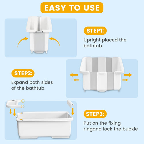 1 Set Collapsible Baby Bathtub with Smart Temperature Display