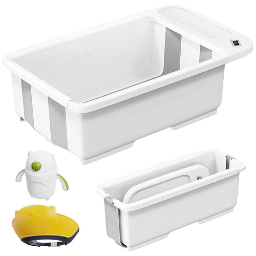1 Set Collapsible Baby Bathtub with Smart Temperature Display